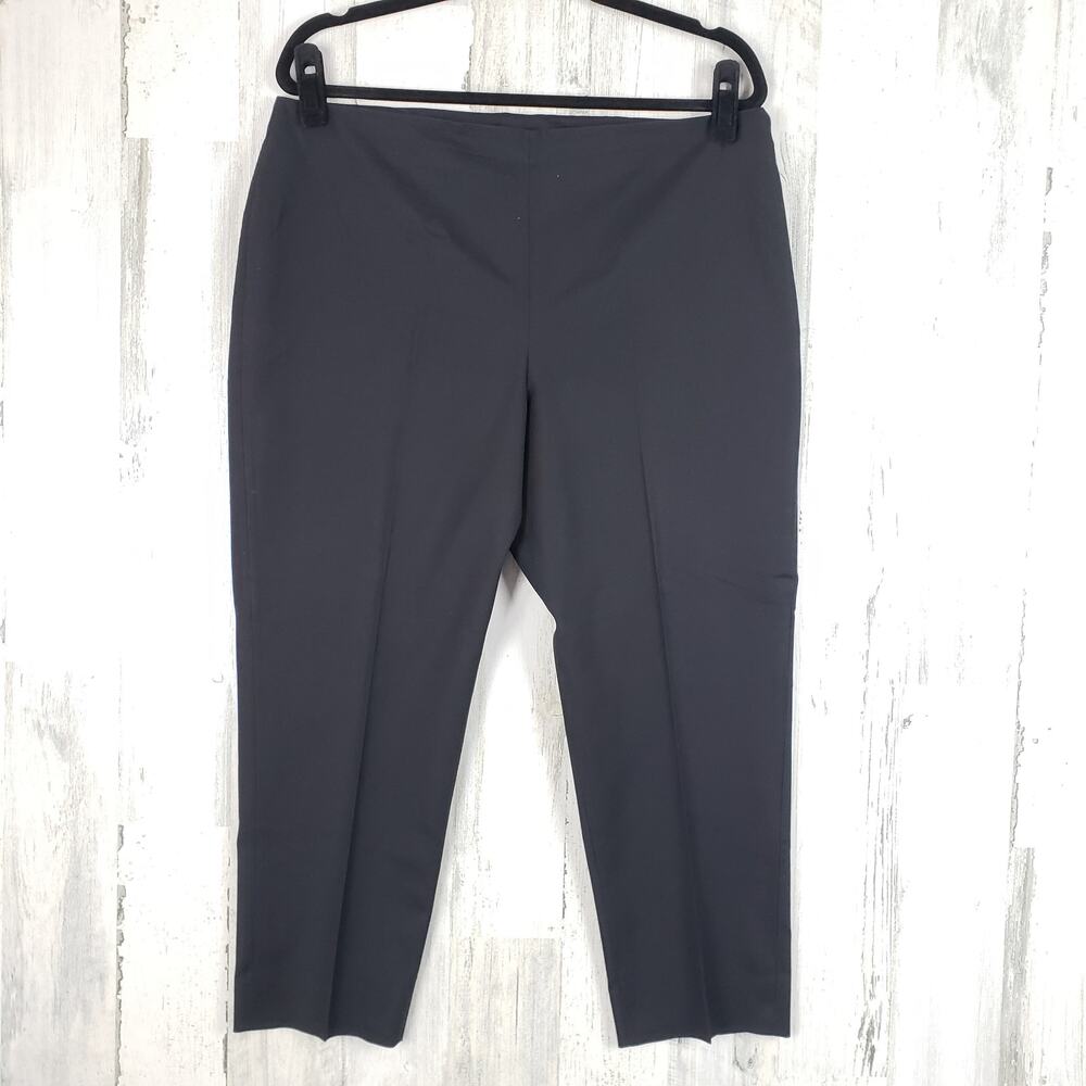Adrienne Vittadini Side-Zip Cropped Slim Fit Flat Front Dress Pants Size 14